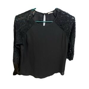 One clothing lace sheer jersey top size small